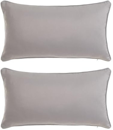 LOLAhome | Cojines sofá con Relleno Incluido | Set de 2 Cojines de 50x30 cm | Tela de loneta Gris| Cojín Decorativo Rectangular Cama o sofá | Decoración habitación o salón