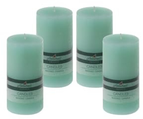 4er Set Adventskranzkerzen Raureif Mint 150/78 mm durchgefärbte Trend-Kerzen