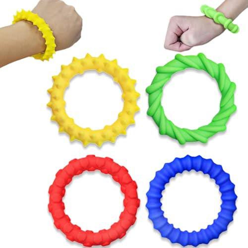 NHQZ 4 Pezzi Fidegt Toys,fidget toys,Braccialetti sensoriali,giocattolo antistress per bambini, ragazzi, ragazze, antistress e ansia, autismo e ADHD