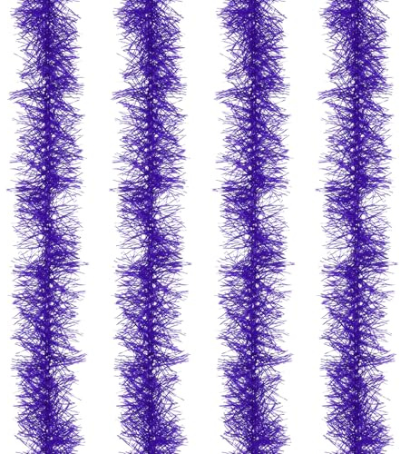 PATIKIL 5Ft Federboa, 4 Stück Künstliche Flauschige Federboas Partydekorationen für DIY Basteln, Hochzeitskostüm, Weihnachten, Konzert, Halloween, Wohnkultur, Dunkellila