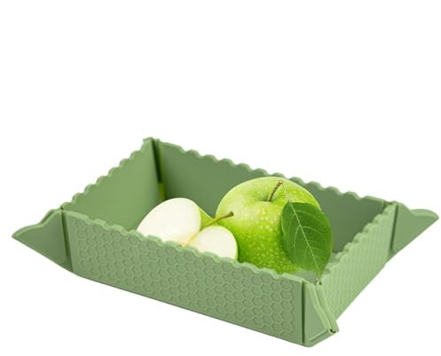 Bexdug Assiettes de camping, ustensiles portables, Bol de voyage pliable magnétique, Bol de stockage de nourriture multifonctionnel en Silicone, plateau de service de vaisselle de Camping Portable