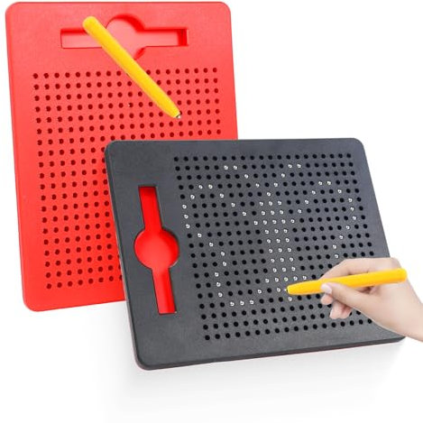 AIVORO Magnetische Zeichenbretter, 2 Stück Kinder Kleines Magnetisches Stahlkugel Zeichenbrett mit Stift, für Kinder Ab 3 Jahre