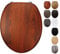Fanmitrk Toilet Seat Wooden, MDF Moulded Wood Toilet Seat with Adjustable Zinc Alloy Hinges with Bottom Fixings, Easy to Clean and Install (JH72-1-02)
