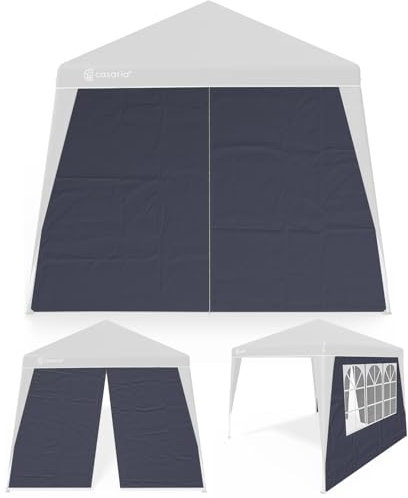 CASARIA® 2X Seitenteil für Pavillon 3x3m Wasserdicht mit Fenster mit Reißverschluss Garten Seitenwand Abdeckplane Faltpavillon Pop Up Stabil Anthrazit