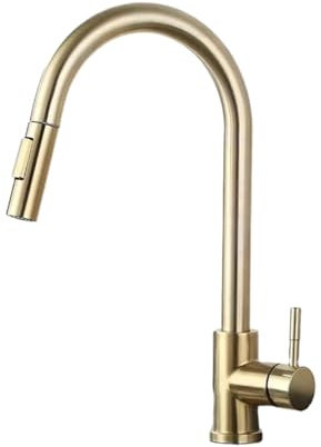 Robinet de cuisine tactile intelligent, mitigeur d'évier à induction, robinet d'eau chaude et froide, finition or brossé, bec réglable moderne, facile à nettoyer, mise à niveau de cuisine élégan