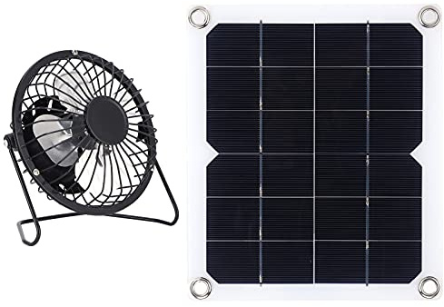 Solarlüfter, Solarabgase -Lüfter 10W Solarpanel mit Kühllüfter Photovoltaik Solarpanel mit Lüfter und 2 und 4 Saugnapfbecher Solar -Dachboden für Home Hundehaus Gewächshäuser