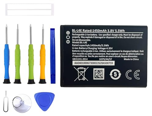 ERYNK BL-L4E Neue Ersatz Akku Kompatibel mit No-kia 2660 8210 Flip TA-1398/1420/1480/1492 with Werkzeugsatz