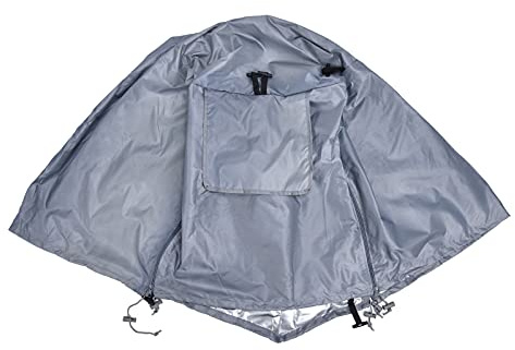 WAHEWUD Housse de Cage pour Chien, étanche à l'eau, pour Cage d'extérieur, Unique, Deux Portes à volet Roulant, Fermeture éclair, Tissu Oxford Fixe, Robuste, réutilisable, Tissu (Grise)
