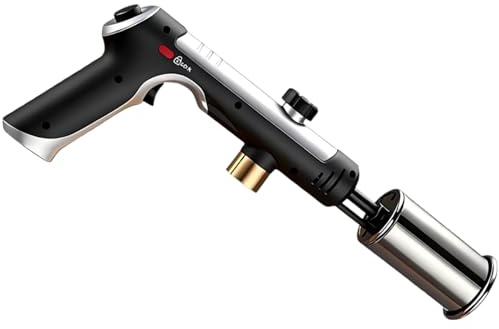 Propane Torch Gun, High Heat Blow Torch with Adjustable Flame, Safety Lock, Metal Shell, Up to 3272 ℉ / 1800 ℃, 13.9 in / 35.4 cm Long Burner for BBQ, Charcoal Lighting, Cooking