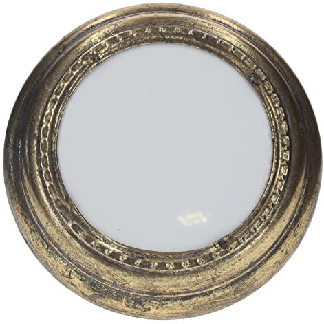 Keyhomestore - Cadre photo en métal de forme ronde décor or style vintage avec écran en verre plastique bureau Diamètre 22 cm Idéal comme bidon d'intérieur.