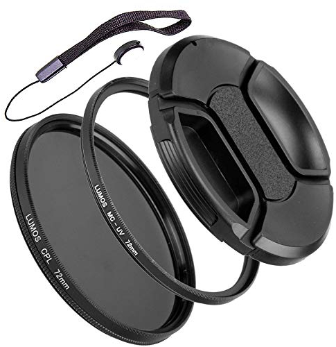Lumos Premium Filter Set 72mm | Polfilter zirkular - Slim MC UV Filter - Objektivdeckel | Kamera Objektiv Zubehör Filterset 72 mm