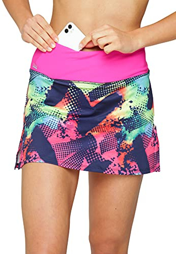 Formbelt Laufrock mit Hose 2 in 1 Sport Rock Damen Tennisrock mit Handytasche Handyfach Skort Schlüssel Tennis Laufen Atmungskativ Yoga Fitness Gym