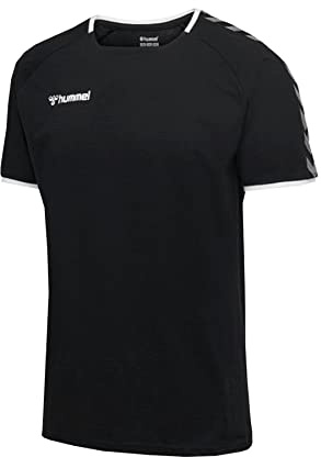 hummel Jungen T-Shirt Hmlauthentic Kids Training Tee, Black/White, 128, 205380-2114-128