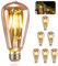 ASANMU Retro LED Glühbirne E27, Edison Vintage LED Edison Glühbirne ST64 4W Antike Glühbirne Dekorative Lampe Ideal für Retro Beleuchtung im Haus Café Bar Restaurant Hochzeit Weihnachten Deko, 6 Stück