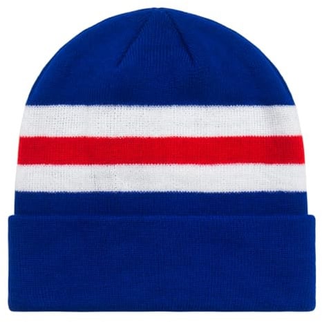 fanoriginals - Strickmütze in den Rangers-Farben - Retro-Stil - ideal für Fußballfans - Blau/Weiß/Rot