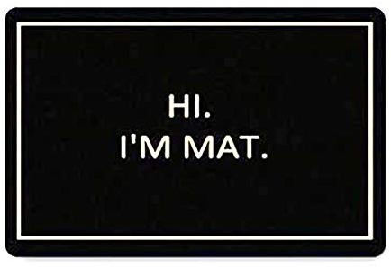 MDEIMAT HI I'm Mat Fußmatte für den Innen- und Außenbereich, rutschfest, 40 x 60 cm