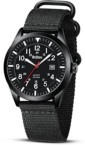 HANPOSH Herren Uhr Uhren Herren Militär Uhr Armbanduhr 12/24 Stunden Tactical Armee Uhren 3ATM Wasserdicht Männer Outdoor Sport Quarzuhr mit Datum