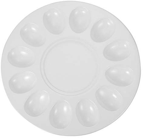 Cabilock Plato de Huevo Endichado Melamina Pasta de Camarón Bandeja de Servir de Huevo Plato de Albóndigas para Aperitivo de Huevo Snack de Postre