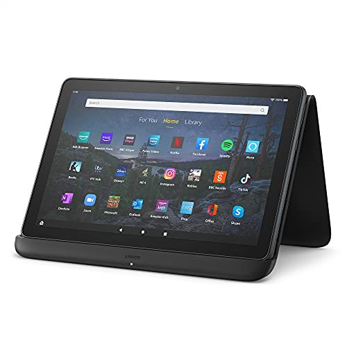Fire HD 10 Plus tablet, 10.1 1080p Full HD display, 32 GB - without ads, Slate + Made for Amazon, Wireless Charging Dock