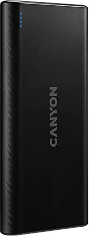Canyon PB-106 Powerbank 10000 mAh mit Smarter IC-Technologie Li-Polymer Akku-Bank LED-Ladeanzeige – Externe Akkupack Tragbare Power Bank mit Micro-USB/USB-C Input, 2 USB-A Outputs – Schwarz