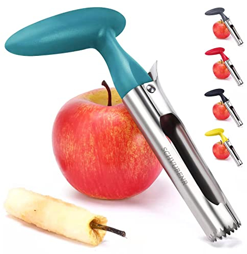 SCHVUBENR Premium Apple Corer Tool - Easy to Use and Clean - Sturdy Apple Remover with Sharp Serrated Tips - Stainless Steel Corers for Apple and Pear - Core Fruits with Ease (Blue)