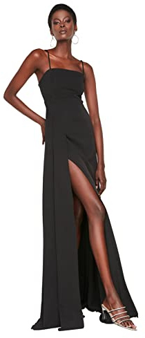 TRENDYOL Damen Slit Dekollete Abendkleid und Staffelungskleid Formal Night Out Dress