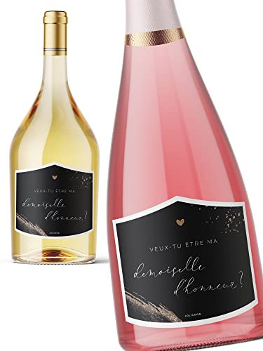 JoliCoon Veux-tu être ma demoiselle d'honneur Etiquette Bouteille - Demande demoiselle d'honneur