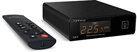 Topping E30 II 2x AK4493S DAC, XMOS XU208 DSD512 32bit/768kHz USB DAC, USB/OPT/COAX Ingressi RCA Uscita, Convertitori Digitale-Analogico, Home Desktop HIFI Audio DACs (Nero)