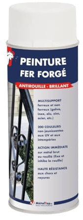 Metaltop - Peinture Fer Forge - Vert réséda - RAL 6011 - Bombe 400 ml - Protection antirouille durable avec finition soignée pour métal extérieur