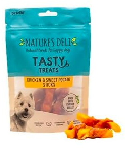 Natures Deli Chicken & Sweet Potato Sticks Dog Treats, 100 g (1-Pack) | Grain Free, Low Fat, High Protein, Bite-Size Treats, Ideal for Training, Tasty & Nutritious
