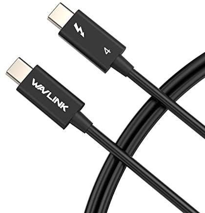 WAVLINK Cavo per Thunderbolt 4, USB-C Compatibile con Thunderbolt 3/USB4, Supporta 8K@60Hz (Due Display 4k@60Hz), 40Gbps Trasferimento dati, PD 100W (20V/5A) per PC (0.8M/2.6ft)