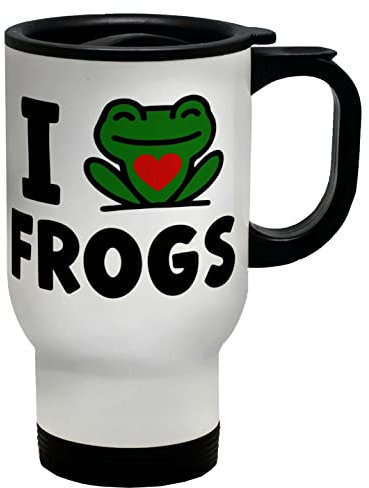 Shopagift Funny Frogs Travel Mug I Love Frogs Tadpoles Toads Gift Cup