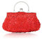 CORIOS Bolsa de Noche para Mujer Vintage Floral con Cuentas Clutch Embrague de Lentejuelas Bolsos de Fiesta Bolso de Boda Elegante Bolso de Hombro para Lujoso Fiesta de Graduación Banquete Rojo