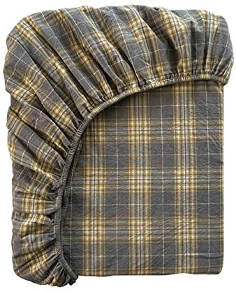 TEVTEV Bettlaken mit Gummizug Kariert Spannbettlaken Boxspringbett Spannbetttuch for Mädchen Jungen Teenager Erwachsene 100% Gewaschene Baumwolle (Color : H, Size : 90x200+20cm)