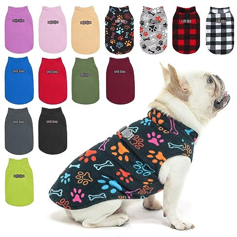 BEAUTYZOO Hundepullover Fleece Weste Hund Kleidung Winter Warme Hundeweste für Kleine Hunde Weicher Fleece Hundejacke mit D-Ring Pullover für Mittel Großen Hund, Weihnachtspullover