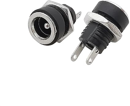 Einaus 10 stück dc buchsen 5.5 x 2.1mm Steckverbinder DC Netzteil Buchse Panel Mount Connector 5.5 * 2.1mm Power Jack DC Sockel Stecker 2-Bein Polig Klemmen Stecker Adapter