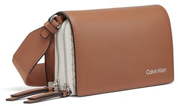 Calvin Klein Damen Millie Kameratasche mit DREI Fächern, Vanille/Kahki/Caramel