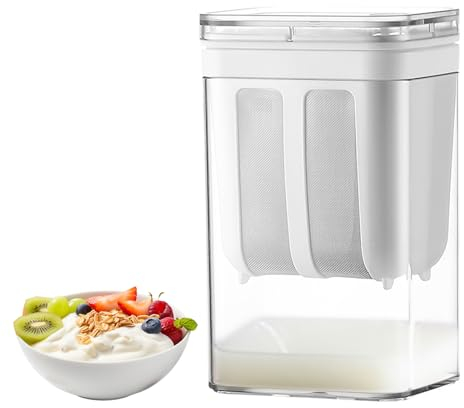Golgner Colino per yogurt greco, separatore di siero di latte per yogurt, filtro per yogurt, 1100 ml con colini a rete in acciaio inossidabile da 80 maglie, riutilizzabile per yogurt