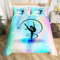 Homewish Bettbezug, 140 x 200 cm, Gymnastik für Mädchen, Bettwäsche, für Gymnastik, Turner, Geschenk für Mädchen und Frauen, Bettwäsche-Set Regenbogen, Farbverlauf, Galaxie, weich