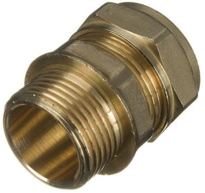 hep® 22mm Compression by 3/4 BSP Brass Male Iron Coupler Straight Adaptors 22mm x 3/4 (Pack of 1)