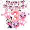 Geburtstagsdeko Mädchen 3 Jahre, Rosa Mouse Party Supplies, Luftballons und Ballon Banner für Kinder Party Dekoration