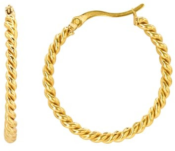 Heideman Ohrringe Helva Damen - aus hochwertigem Edelstahl - silber gold rosegold farbend poliert - Ohrstecker für Frauen - Kordel Creolen mit 3cm Durchmesser