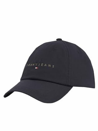 Tommy Jeans Tjm Linear Logo cap Am0Am12958 Coperchio, Black (Black), OS Adulto