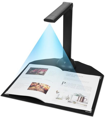 Bisofice Scanner de Document Portable Compatible avec Windows, 16MP HD Caméra de Document avec Fonction OCR Intelligente, Scanner de Documents Taille de Capture A3 A4 pour Bureau, École, Bibliothèque