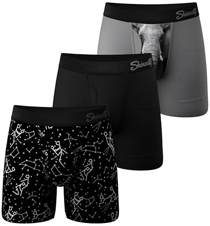 Shinesty Herren Boxer with Fly 3 Pack Boxer mit Eingriff 3er Pack (1er Pack)