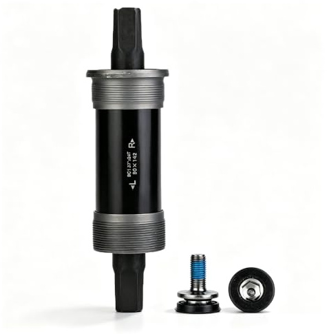 equlup Bike Bottom Bracket, Square Tapered Threaded Bottom Bracket with Screws Easy Installation BottomBracket Square Hole Crank Axis for 80/100mm Frame Shell