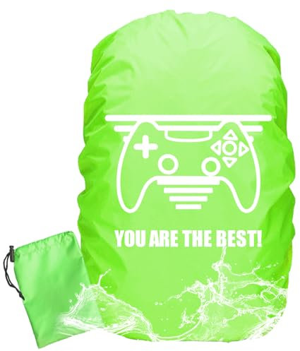 XIEXIESHER Regenschutz Schulranzen(35L), wasserdichte Regenüberzug Rucksäcke, Reflektierender Rucksacküberzug, Step by Step Regenschutz, Schulranzen Regenschutz, Spielkonsole, Ranzen Rucksackschutz