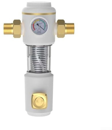Backwash Sediment Filter, Stainless Steel Rotation Backwash Pre-filter, For Various Household Water Devices, For Enhanced Home Water(Multidirection White)