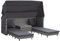 HETFTJN Wohnzimmer Sofa Gartenstühle Big Sofa Couch Klein - Ausziehbares 3-Sitzer-Schlafsofa mit Dach Poly Rattan Grau für Speisesaal Schwimmbad Garten Terrasse