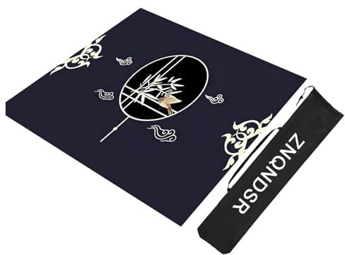 ZNQNDSR Verdicktes Mahjong-Pad Für Mahjong-Kartenspiele, Mahjong-Matte Mit Aufbewahrungstasche, rutschfeste Mahjong-Tischmatte(Deep Blue,80cm/31in)